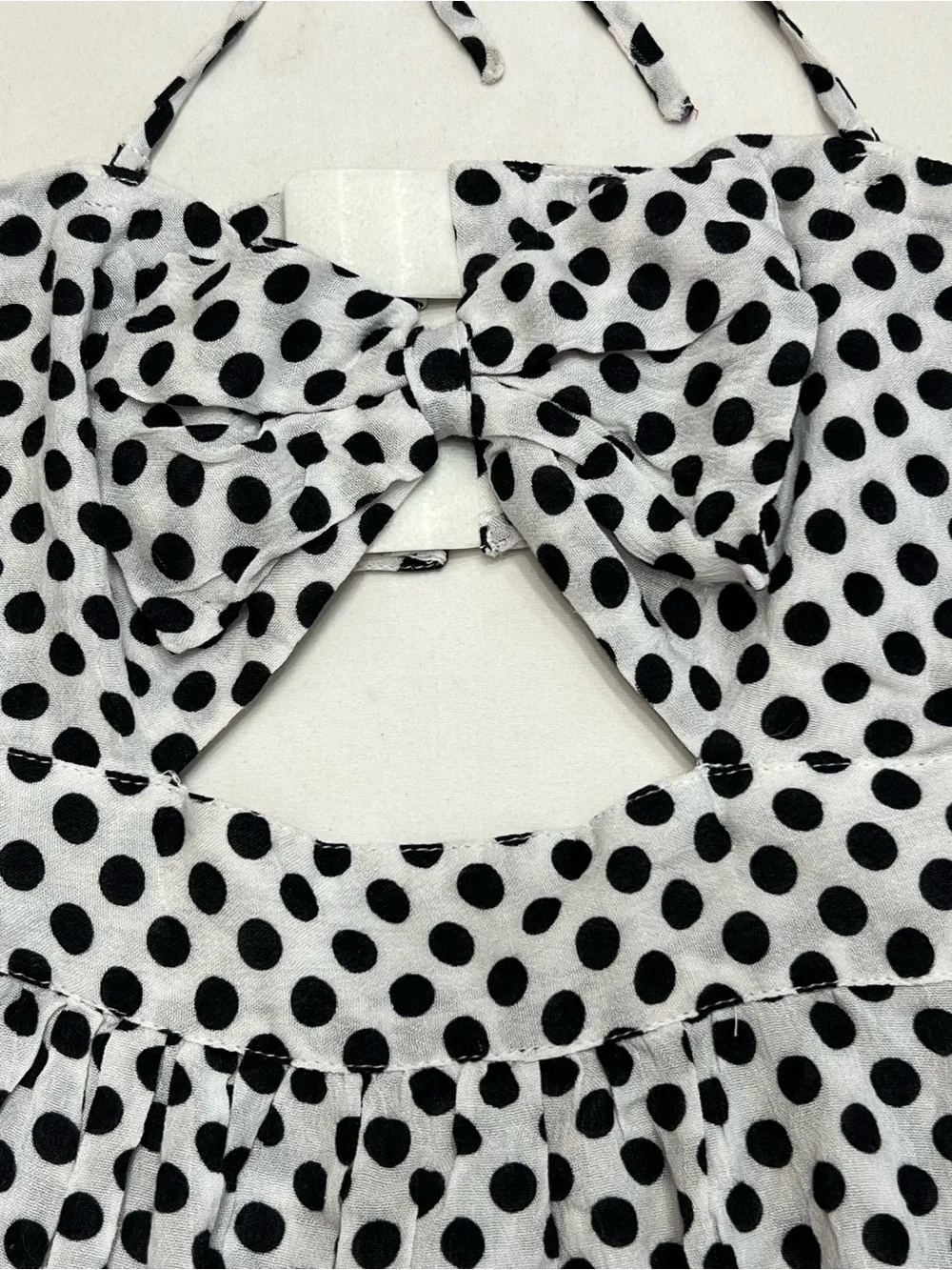 Tularosa Polka Dot Mini Dress Sz XS Halter/Strapless Cut Out Bow Summer NWT - Picture 2 of 11